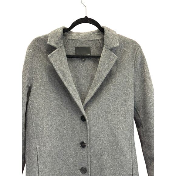 Banana Republic Wool Blend Double-Face Top Coat S Dark Heather Gray Unlined - Picture 5 of 12